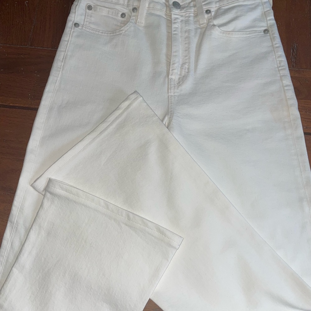 J. Crew White Flare Wide Leg Jeans with Classic Denim Style